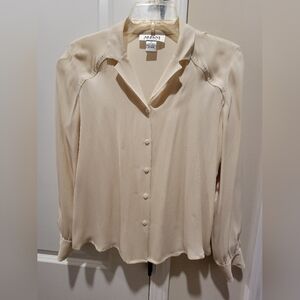 Alfani Silk Cream Button Down Shirt